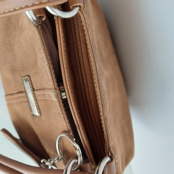 Minicci Faux Suede Leather Shoulder Tan Bag - Picture 10 of 16